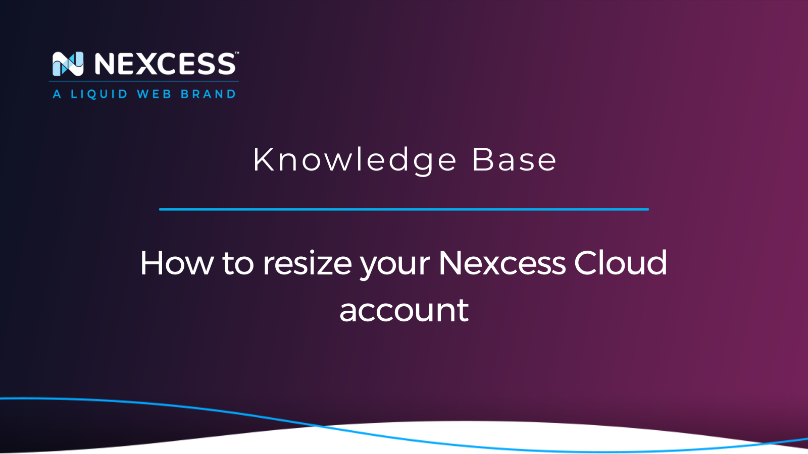 How to resize your Nexcess Cloud account