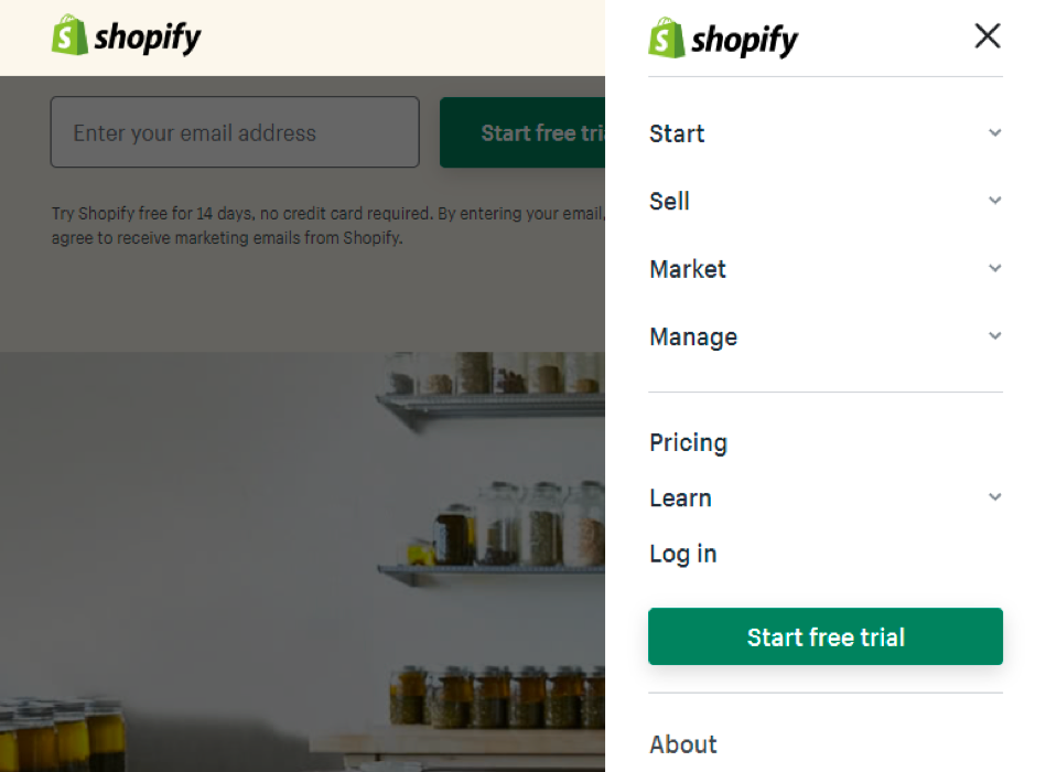 Shopify screenshot