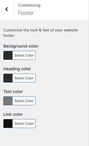 Footer options