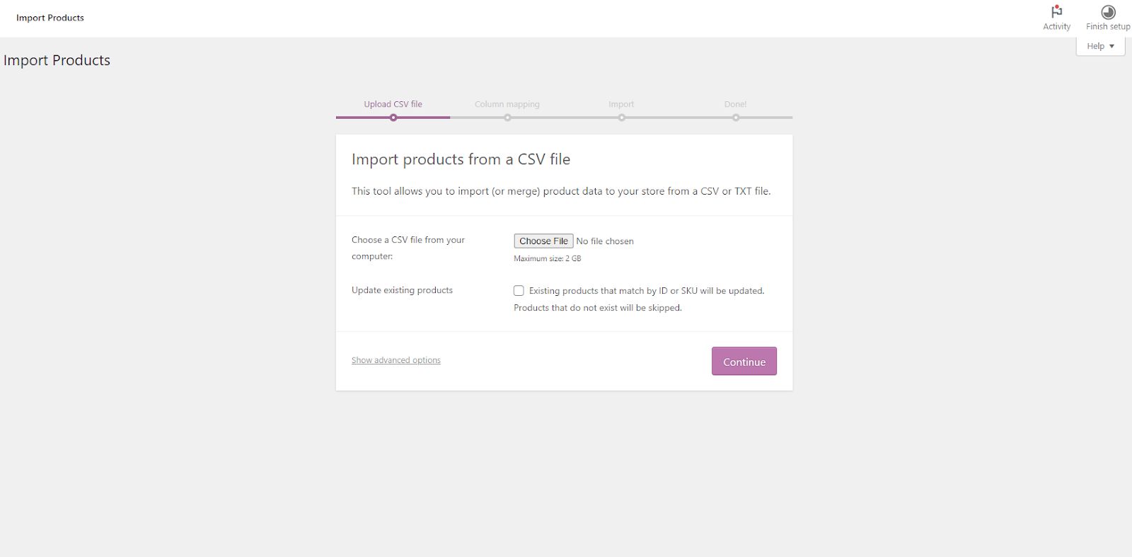 WooCommerce Product Import tool