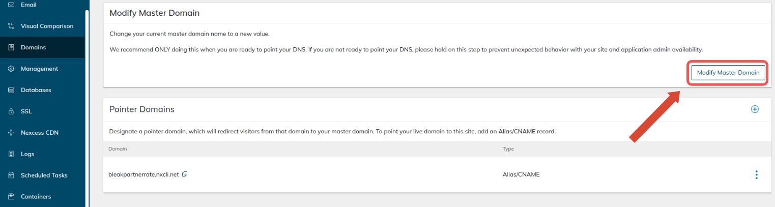 Once you confirm the update, Nexcess will automatically replace the temporary domain name used with the domain name you provided in all WordPress database tables and configuration files  so you will not need to do it manually.